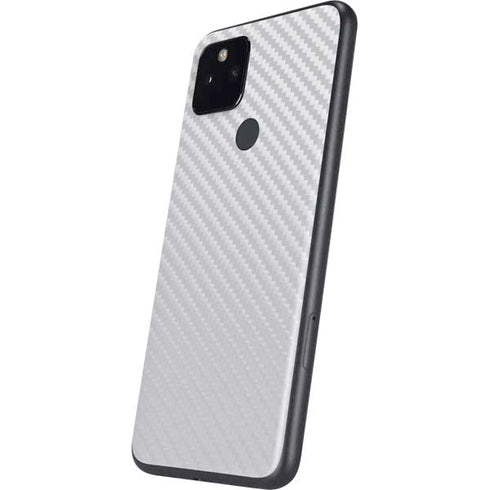 White Carbon Fiber Specialty Texture Material Google Pixel 4a 5G Skin